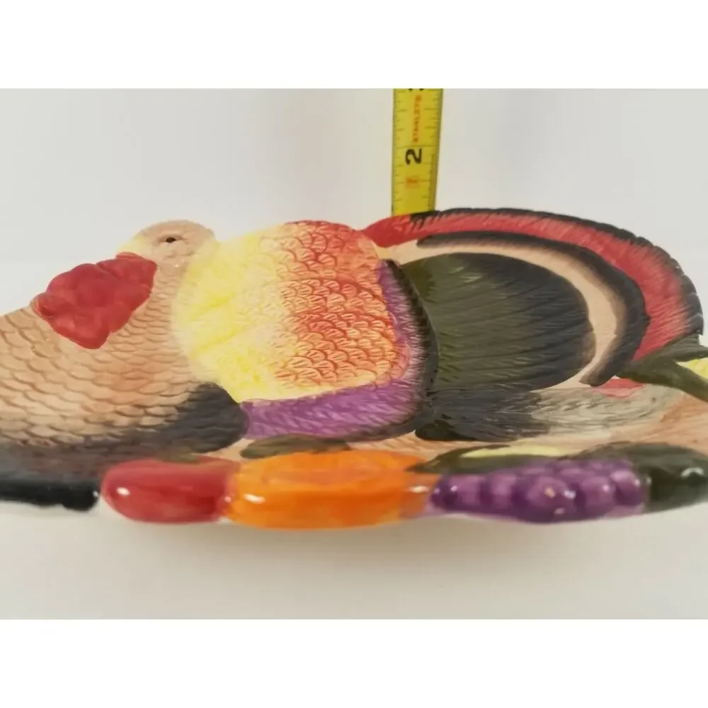 Turkey Plate Thanksgiving Appetizer Small Dessert Spoon Rest Decor Christmas